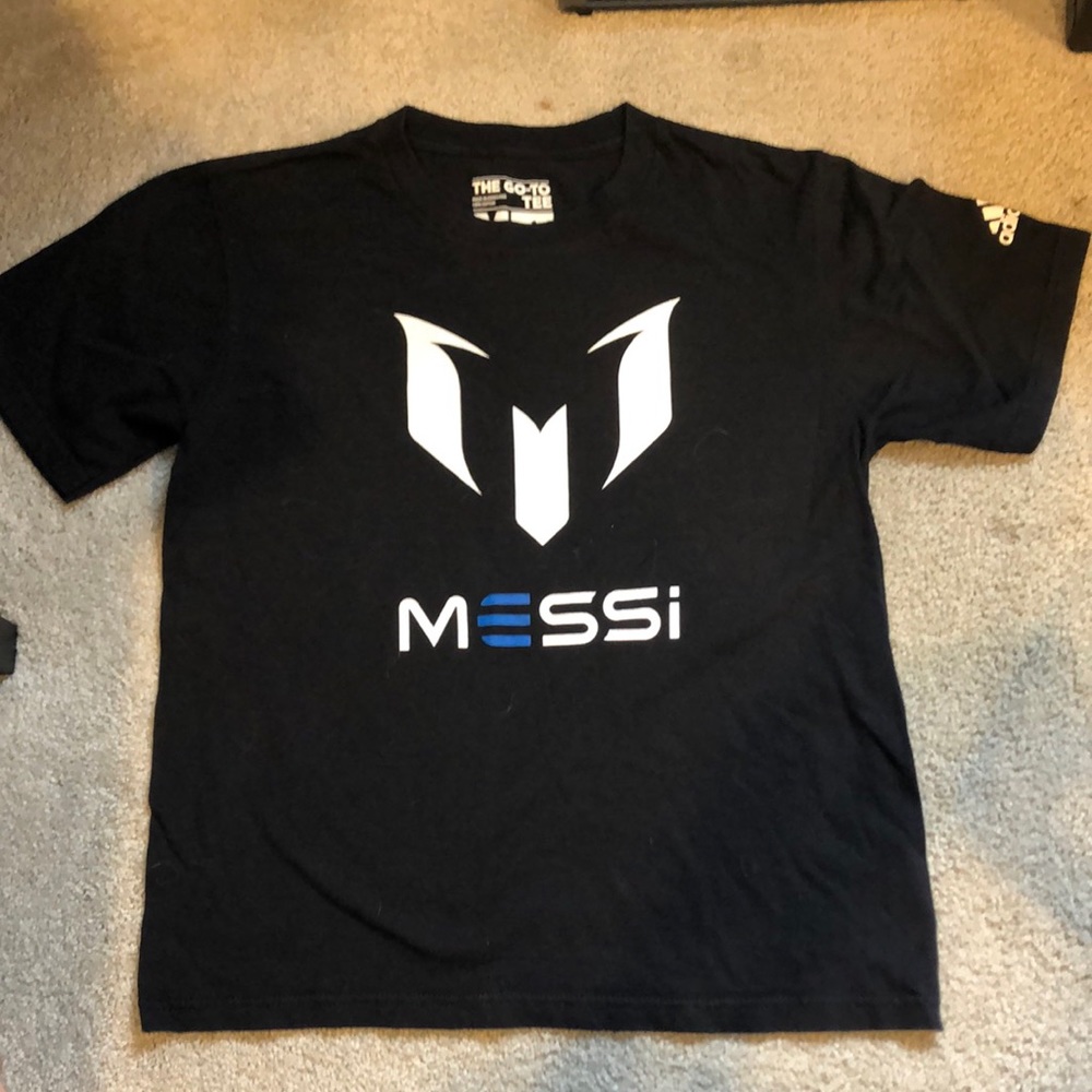 Youth M Adidas Messi black cotton to go Tee